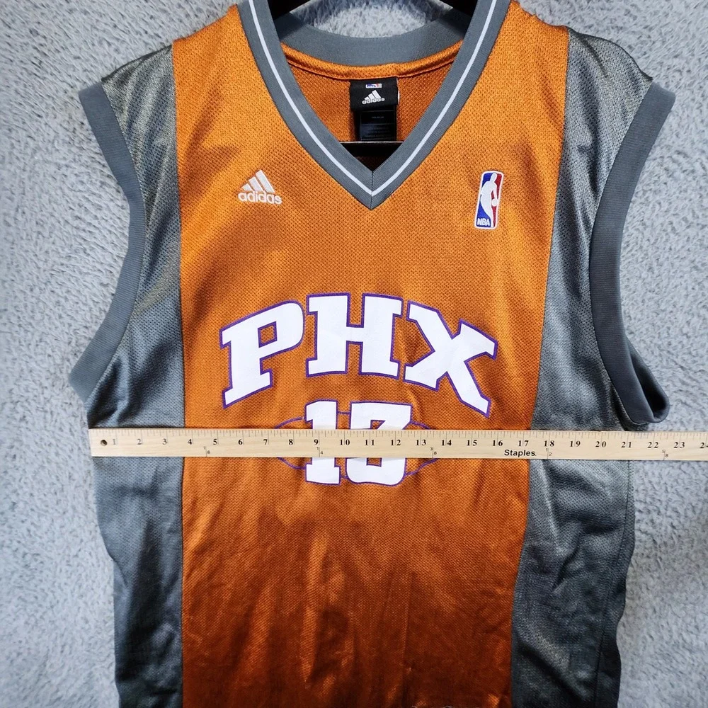 Vintage Steve Nash Phoenix Suns Adidas Basketball Jersey Size L #13 100% Nylon‎